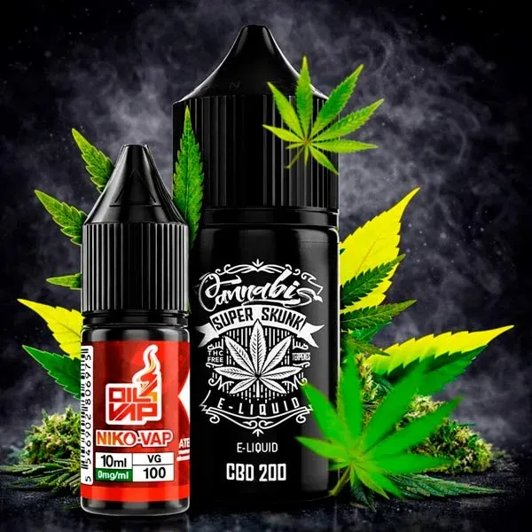 Pack Aroma Longfill CNJ CBD Super Skunk 200 mg con 10 ml de aroma y 10 ml de VG para dispositivos tipo Pod.