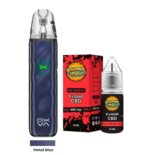 Vaper CBD Recargable Oxva + Líquido CBD Isolate 600 MG Metal blue