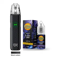 Pack Vaper Oxva + Líquido CBD Broad Spectrum 2500 MG Iguana Smoke black carbon fiber