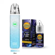 Pack Vaper Oxva + Líquido CBD Broad Spectrum 2500 MG Iguana Smoke blue