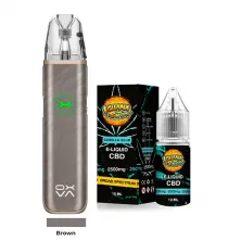 Pack Vaper Oxva + Líquido CBD Broad Spectrum 2500 MG Iguana Smoke brown