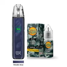 Pack Vaper Oxva + Líquido CBD Broad Spectrum 2500 MG Iguana Smoke metalic blue