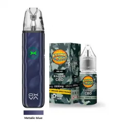 Pack Vaper Oxva + Líquido CBD Broad Spectrum 2500 MG Iguana Smoke metalic blue