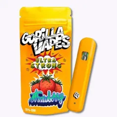 Vaporizador de CBD Gorilla Vapes sabor Strawberry con 750 mg de extracto y boquilla de grado médico PCTG.