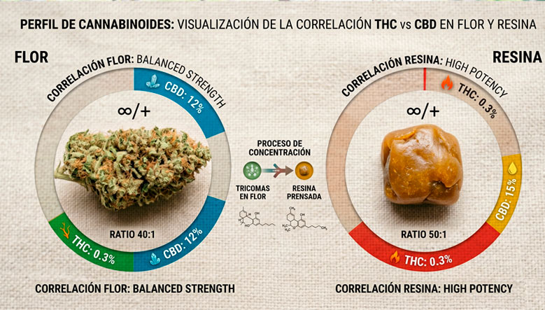 Comparativa entre CBD y THC
