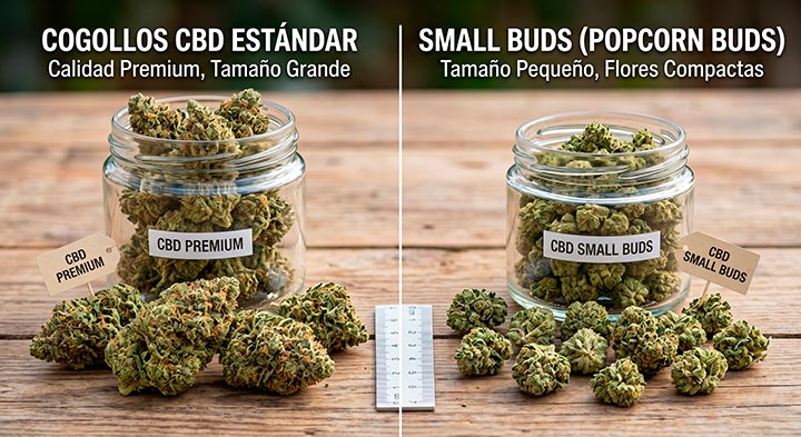 Small buds frente a cogollos normales